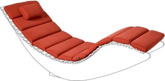 Beliani Beliani - Sun Lounger Pad Cushion with Headrest for Sunbed uv Resistant Red Brescia