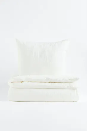 H&M Musselin-Bettw&auml;sche f&uuml;r Einzelbett - Weiss