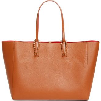 Christian Louboutin Large Cabata Soft Leather Tote Bag in Cuoio/Gold at Nordstrom