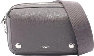 Loewe Pre-owned Vintage Leren Crossbody Tas - Dames - Vintage Schoudertas - Grijs - ONE Size - Leer - Vintage