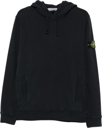 Stone Island Compass-badge Hoodie - Heren - Hoodies - Blauw - S - Katoen - Hoodies & sweatvesten