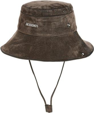 Jacquemus Le Bob de-N&icirc;mes Cotton Bucket Hat in Khaki 560 at Nordstrom, Size Xx-Large