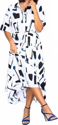 Entro City Lights Midi Shirt Dress In White