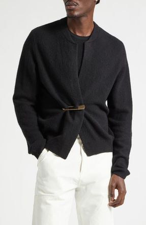 Frenckenberger Mini Cashmere Bomber Cardigan in Black at Nordstrom, Size Medium
