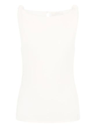 Faithfull The Brand Top Flor con nodo - Bianco