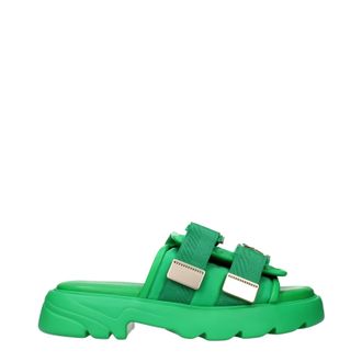 Bottega Veneta Herens Stoffen groen/gras pantoffels en klompen