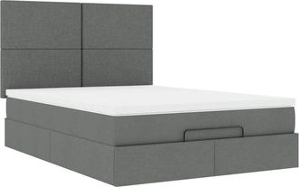 vidaXL Vidaxl - Estructura Cama Otomana Colch&oacute;n Tela Gris Oscuro 140x190cm