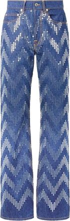 Missoni Jeans met chevron patroon en pailletten - Blauw