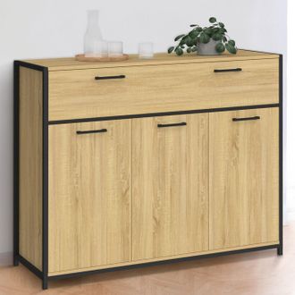 IDMarket Detroit Aparador De 100 Cm Con 3 Puertas Y 1 Caj&oacute;n, Dise&ntilde;o Industrial