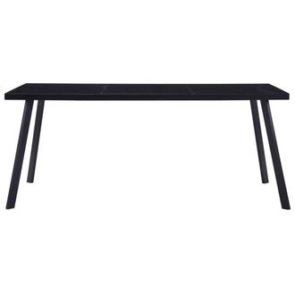 Berkfield Home Dining Table Black 160x80x75 cm Tempered Glass | Size: 160 x 80 x 75 cm
