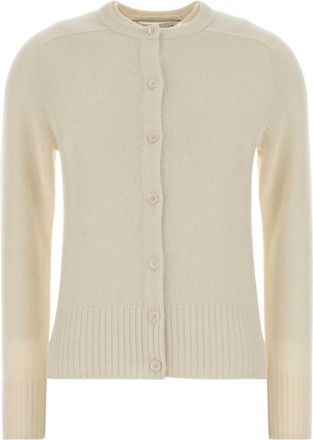 Carven Kn 410-Twinset Jumper - Dames - Vesten - Wit - S - Kasjmier - Truien & Vesten