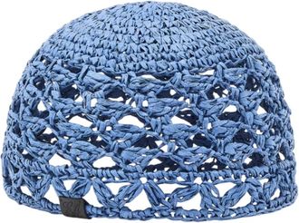 Emporio Armani Crochet Cap - Dames - Hoeden - Blauw - ONE Size - Accessoires