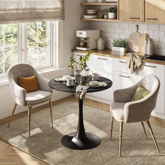 Vicco Mesa De Comedor Carl, Negro, 80 X 80 Cm, Vicco