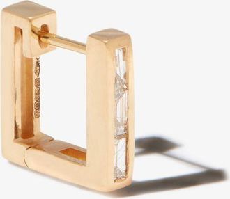 Lizzie Mandler 18K Yellow Gold Square Huggie Diamond Earring - Mens - Diamond/18kt Yellow Gold