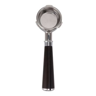 OEM Portafiltro Sin Cesta De 58 Mm Con 3 Brazos Y Mango De Madera Maciza Para Cafetera Barsetto Style A, Color S&aacute;ndalo