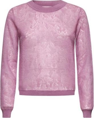 Silvian Heach Lichtroze gebreide trui - Dames - Ronde hals truien - Roze - S - Wol - Truien & Vesten