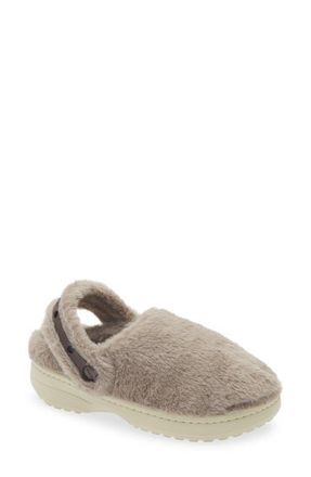 Crocs Classic Unfurgettable Faux Fur Clog in Mushroom at Nordstrom, Size 10