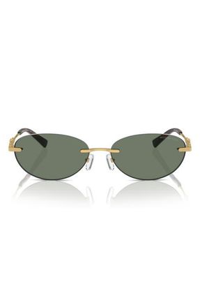 Michael Kors 58mm Manchester Rimless Oval Sunglasses in Green Solid /Green Solid at Nordstrom