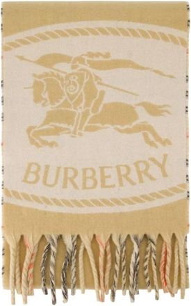 Burberry Mu Knight St To Chck Scarf - Dames - Wintersjaals - Beige - ONE Size - Kasjmier - Accessoires