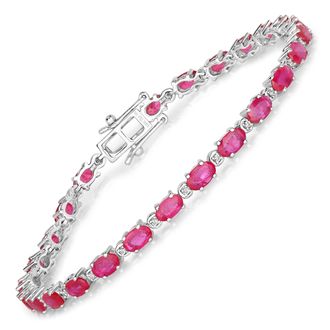 Diana M. Jewels Bkk Ruby Oval 5x3mm - 26Pcs + White Diamond F/C Round 1mm ( I1-I2/I color ) - 26Pcs ( Box Lock With Double Safety )