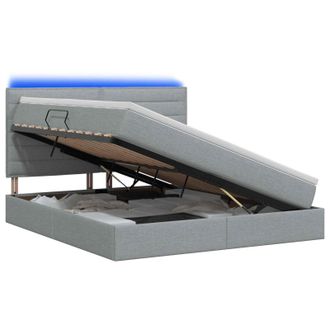 vidaXL Letto Con Contenitore Led E Materasso Grigio Chiaro Vidaxl