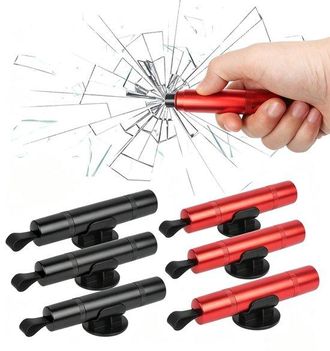 OEM Martillo De Seguridad, 6 Piezas, Martillo De Emergencia, Martillo Para Coche, Martillo De Seguridad Port&aacute;til Para Coche, Martillo, Negro Y Rojo
