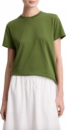 Vince Womens Short Sleeve Crew Neck Tee In Herb