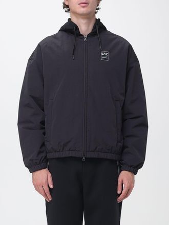 Emporio Armani Padded Nylon Bomber Jacket with Adjustable Hood and Zip Closure
