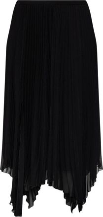 Valentino Garavani Geplooide Rok met Split - Dames - Midirokken - Zwart - XS - Chiffon - Rokken