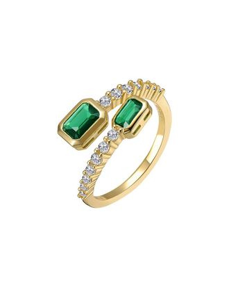 Rachel Glauber 14K Plated Cz Bypass Ring