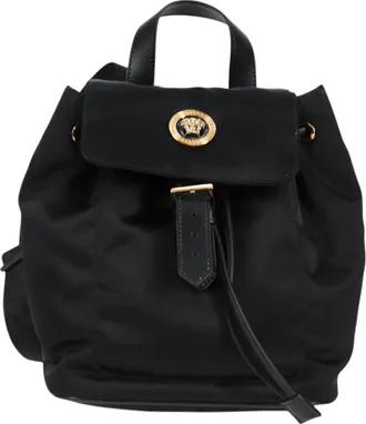 Versace Medusa Black Nylon Backpack Bag (Pre-Owned)