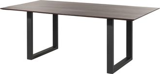 Massivmoebel24 Tavolo Da Pranzo In Legno Di Acacia 200x100x76 Marrone Laccato Swiss Edge