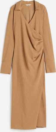 H&M Wickelkleid aus Jersey - Dunkelbeige