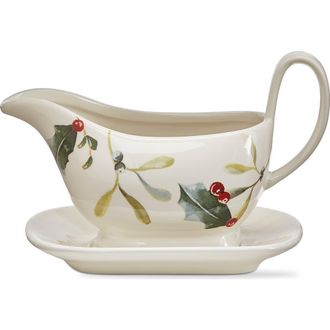 Tag Winter Sprig Ceramic Gravy Boat and Saucer Set Multicolor in Multicolored at Nordstrom