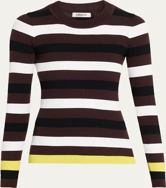 Zankov Striped Rib Crewneck Sweater