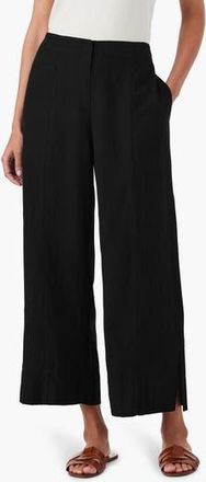 Nic+Zoe Rumba Park Wide Leg Crop Organic Linen Blend Pants in Black Onyx at Nordstrom Rack, Size 16