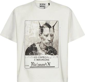 John Richmond T-shirt met artistieke print en iconische identiteit - Heren - T-shirts - Wit - M - Tops