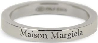 Maison Margiela Anello con logo inciso - Argento
