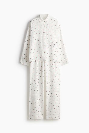 H&M Pyjama aus Baumwollmusselin - White