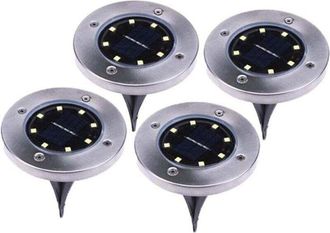 OEM Lampioni Solari Da Esterno - Set Da 4 Pezzi - Led - Impermeabili Ip65 - Illuminazione Paesaggistica - Acciaio Inossidabile