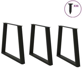 Berkfield Home Modern Dining Table Legs V-Shape 3 pcs Black 70x(72-73.3) cm Steel