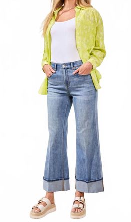 Tribal Brooke Palazzo Tapered Wide Leg Jeans In Blue
