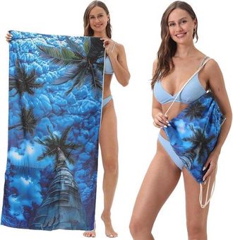 OEM Toalla De Playa De Microfibra Con Estampado Marino, Toalla De Playa Plegable Con Bolsa De Transporte Integrada Para Playa Y Piscina, 80 X 160 Cm
