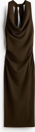 H&M Drapiertes Neckholderkleid - Green