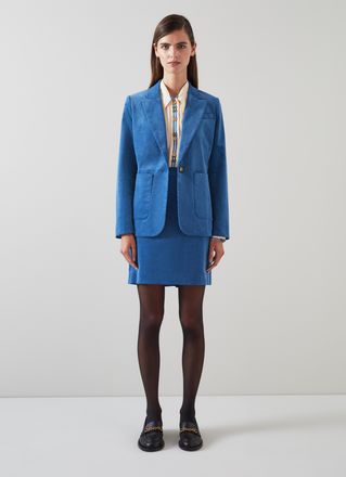 L.k. Bennett Womens Deborah Jackets, Blue Corduroy - Size 12 UK