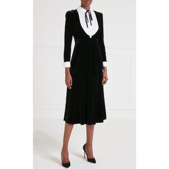 Temperley London Pompidou Bib Dress in Black at Nordstrom, Size 6