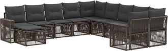 vidaXL Conjunto De Sof&aacute;s De Jard&iacute;n 11 Uds. Gris Y Gris Oscuro Vidaxl