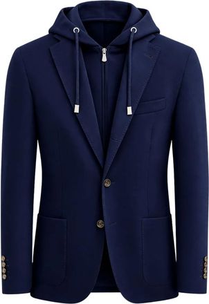 Eleventy Convertible wollen blazer - Heren - Blazers - Blauw - M - Wol - Jassen