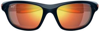 Maui Jim Makamae 62mm PolarizedPlus2 Oval Sunglasses in Dark Blue /Orange at Nordstrom