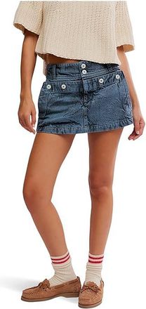 Free People Dream Weaver Micro Skirt Womens Skirt Twinkling Twilight : 12, Cotton